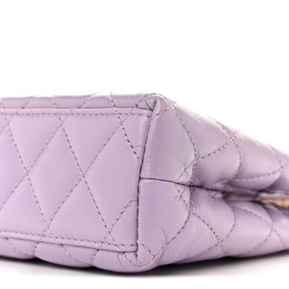 Chanel Shiny Aged Calfskin Quilted Nano Kelly Shopper Lilac 19 of 19