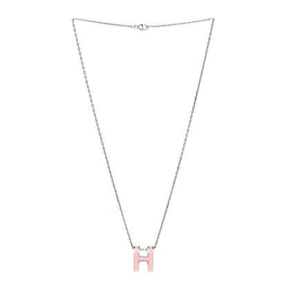 Hermes Palladium Mini Pop H Pendant Necklace Rose Dragee 3 of 4