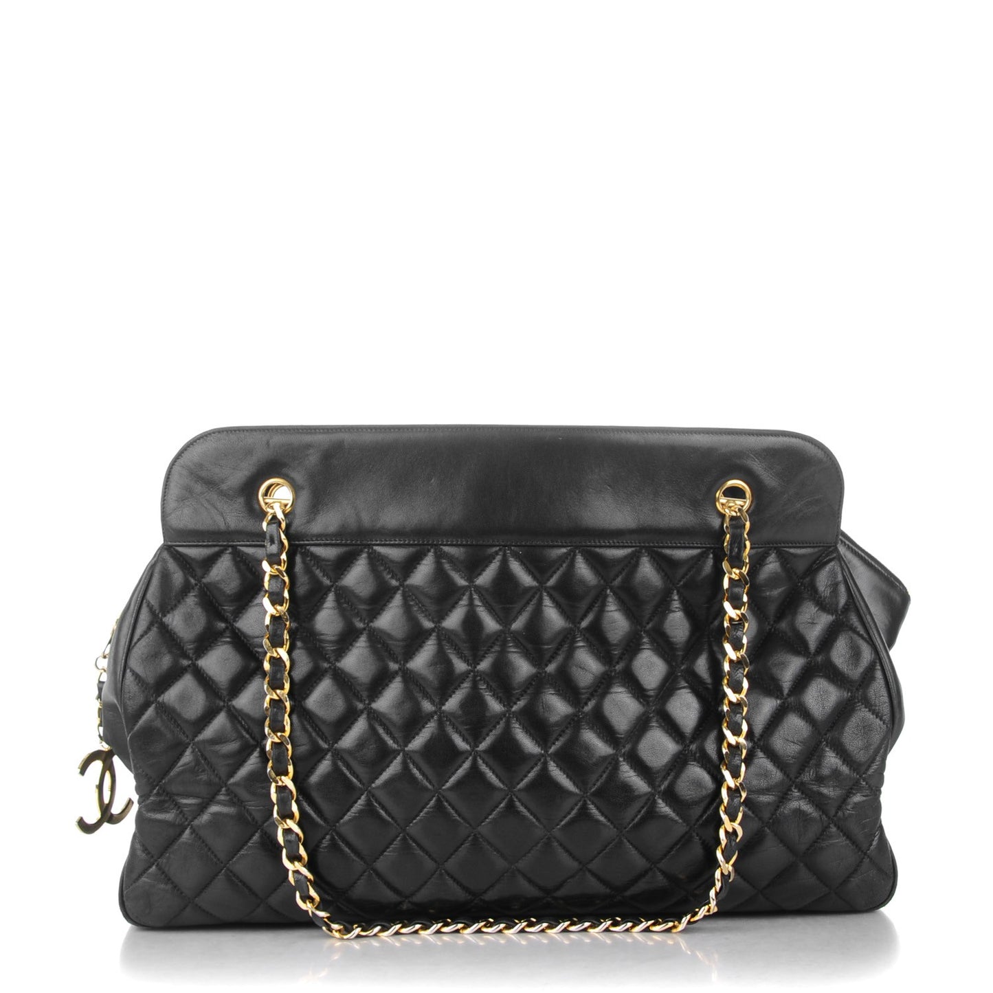 Lambskin Quilted Shoulder Bag Black