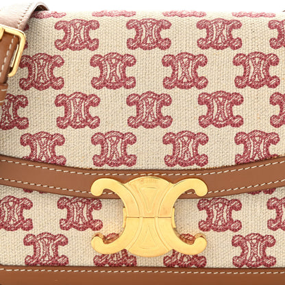 Celine Canvas Calfskin Triomphe Embroidered Teen Triomphe Bag Fox Red 7 of 12