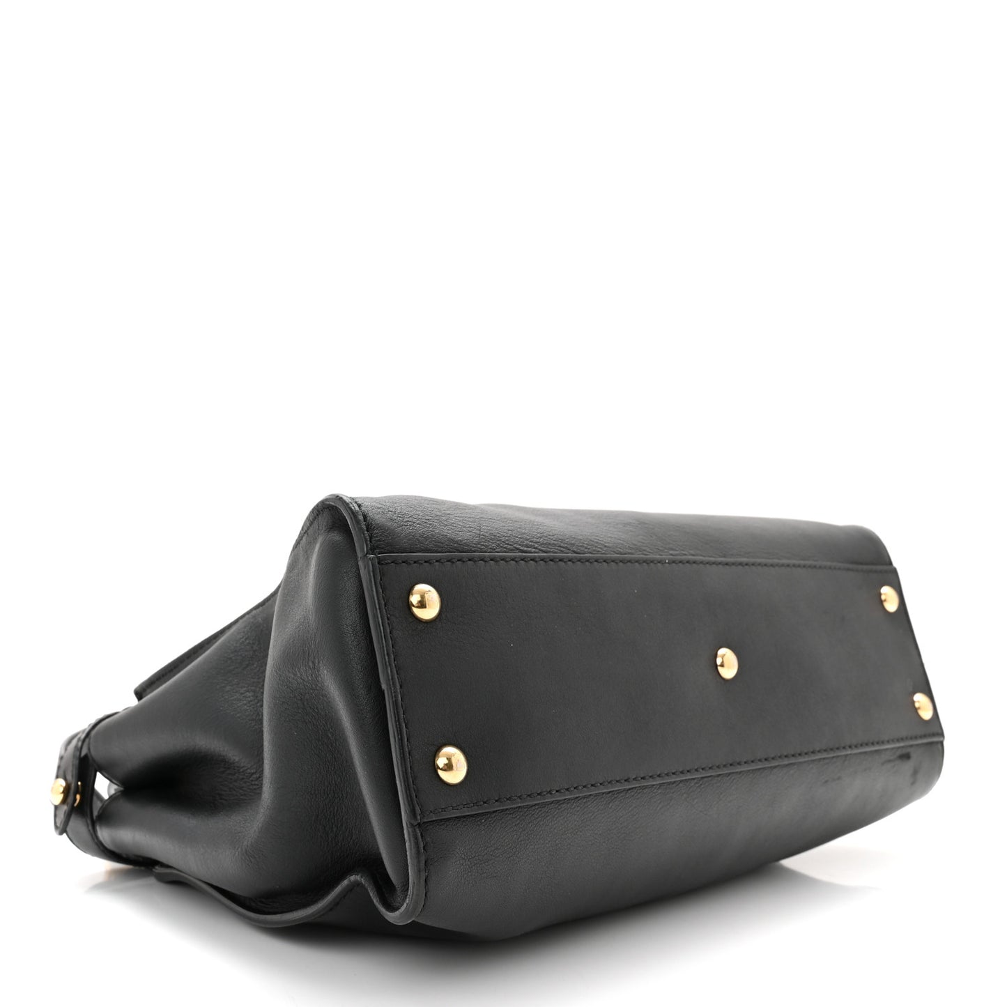 Vitello Seta Shiny Nappa Medium Peekaboo Iconic Satchel Black