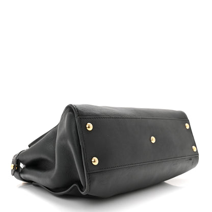 Fendi Vitello Seta Shiny Nappa Medium Peekaboo Iconic Satchel Black 4 of 11