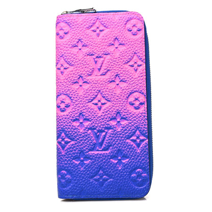 Louis Vuitton LOUIS VUITTON Taurillon Illusion Zippy Vertical Wallet Bleu Rose 1 of 6