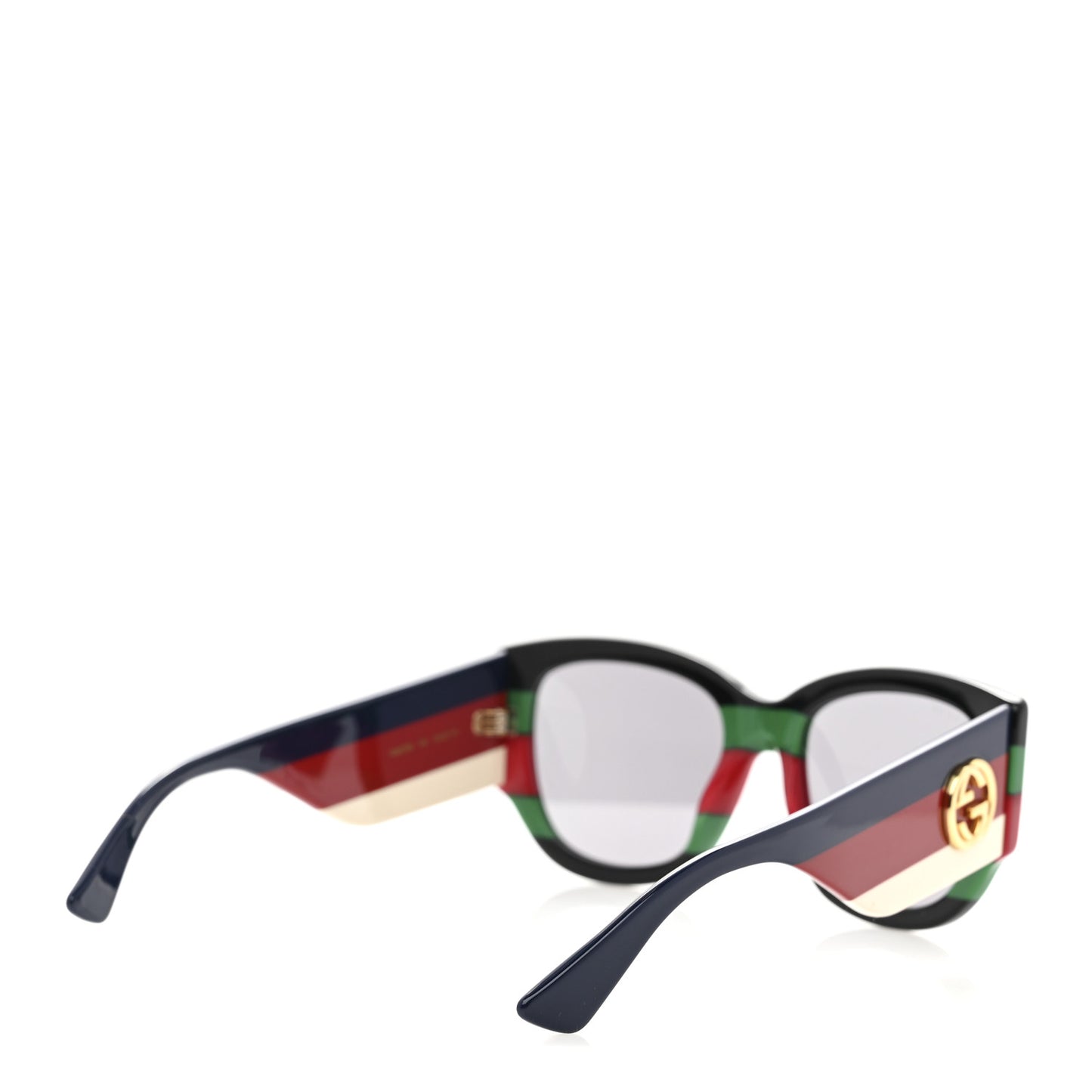 Acetate Web Oversized Frame Rectangle Sunglasses GG0276S Black Green Red