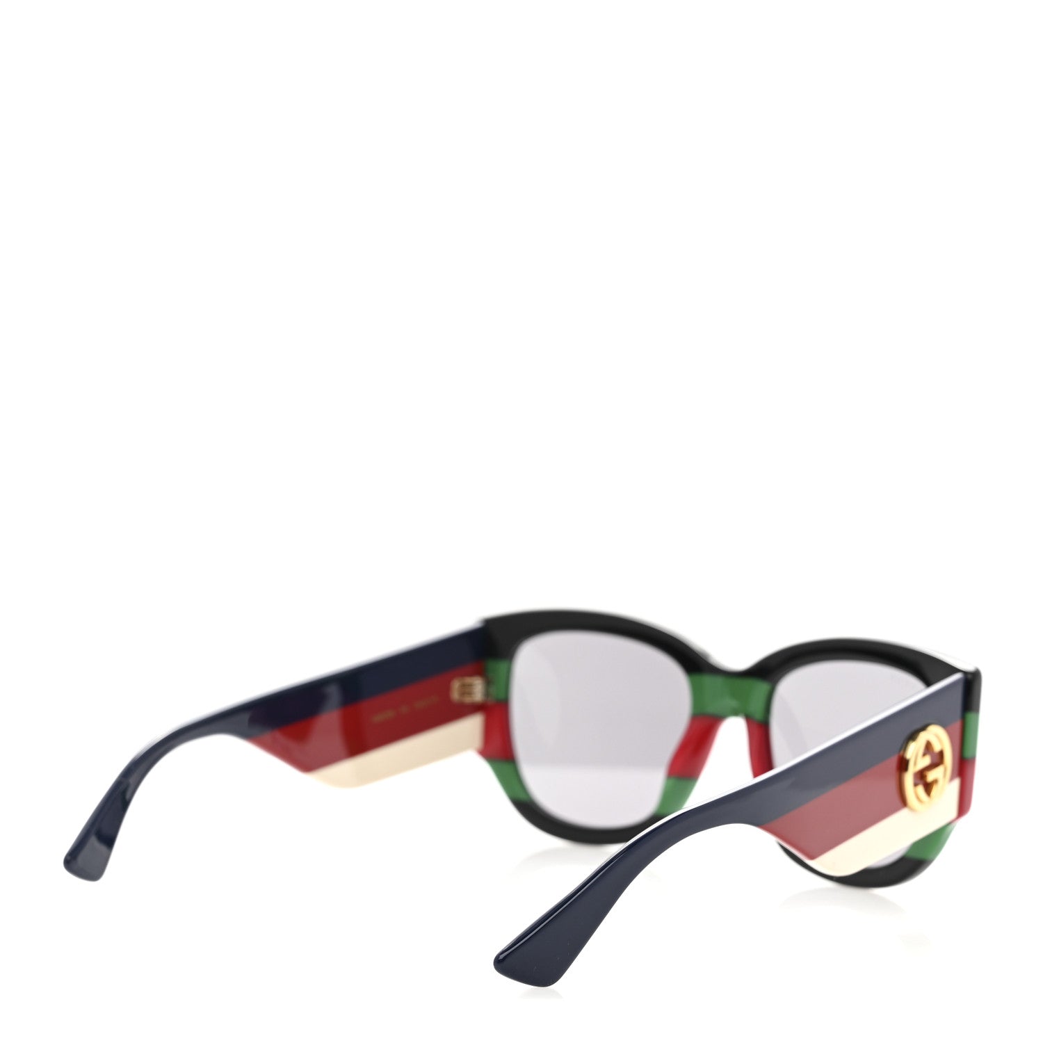 Gucci Acetate Web Oversized Frame Rectangle Sunglasses GG0276S Black Green Red 4 of 8