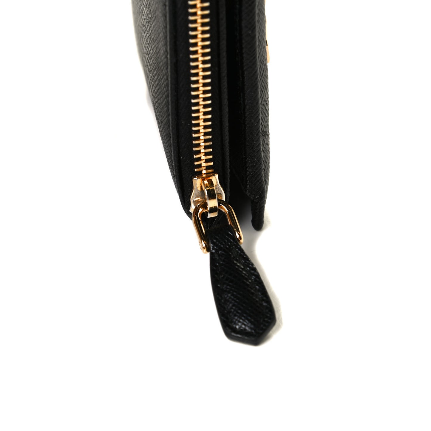 Saffiano Zip Top Compact Wallet Black