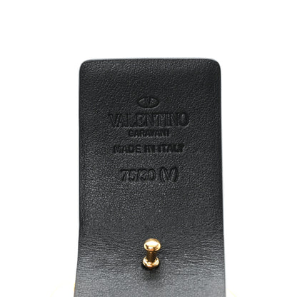 Valentino Garavani Glossy Calfskin Monochrome VLogo Belt 75 30 Black 3 of 5