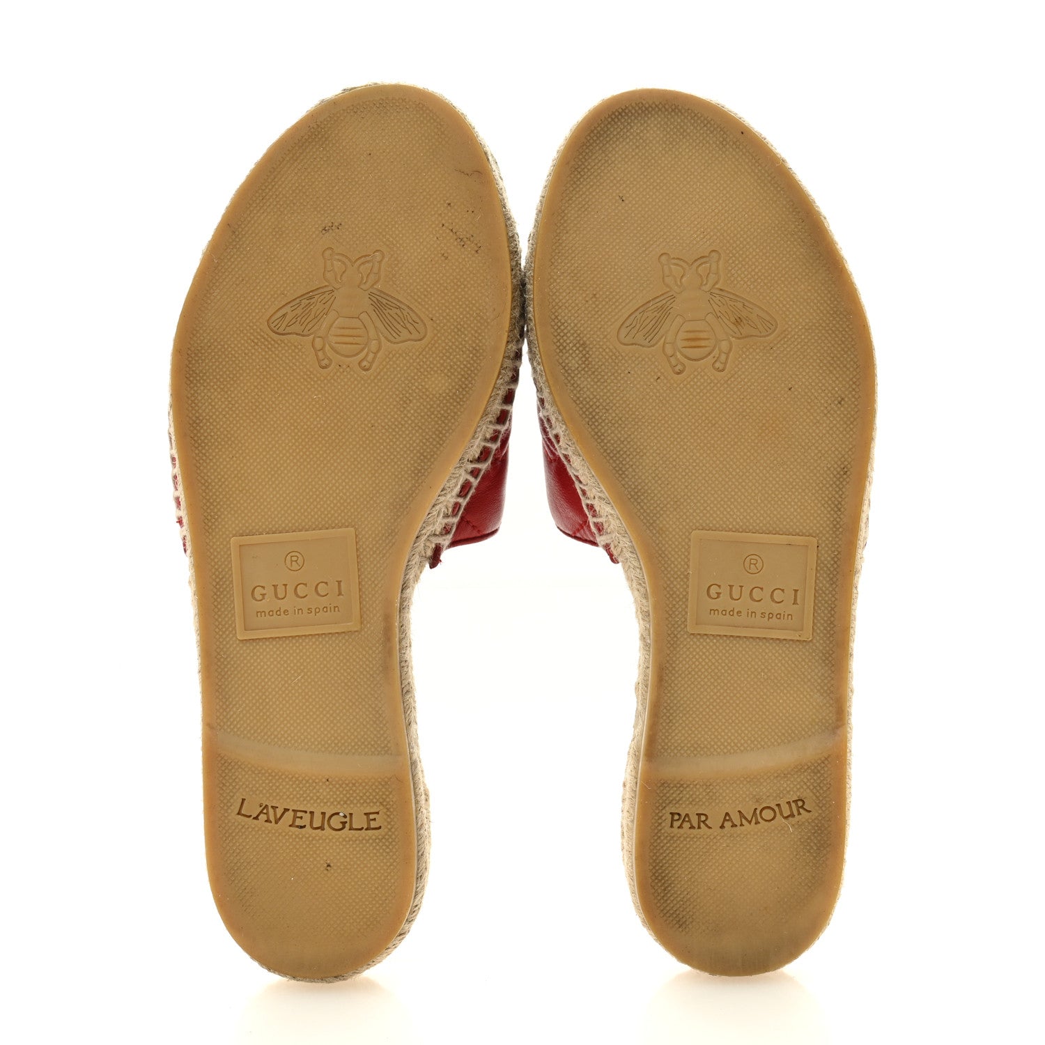 Gucci Nappa Matelasse GG Marmont Espadrille Slide Sandals 35 Hibiscus Red 6 of 12