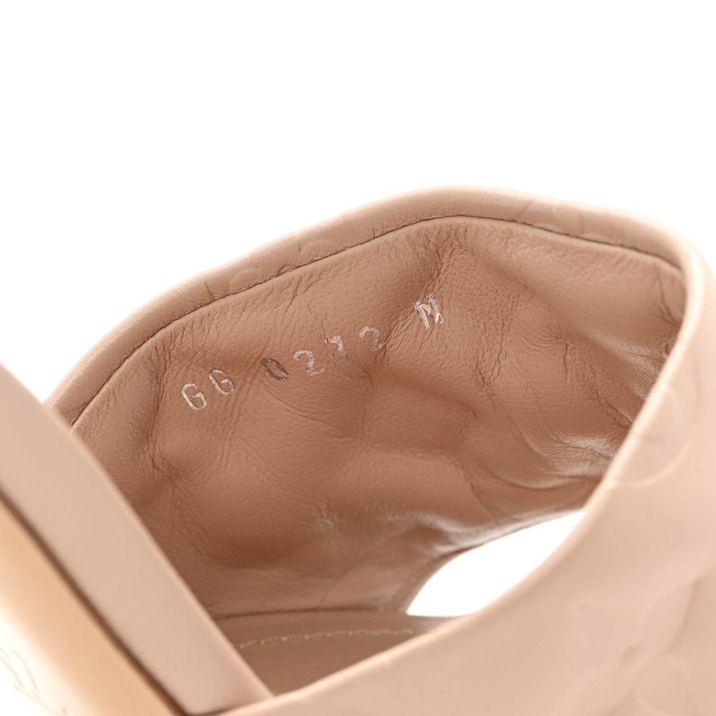 Lambskin Embossed Monogram Revival High Heel Mules 40 Beige