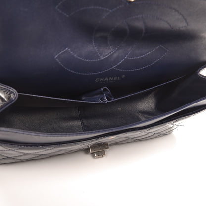 Chanel Distressed Patent Quilted 2.55 Reissue 227 Flap Dark Blue 5 of 10