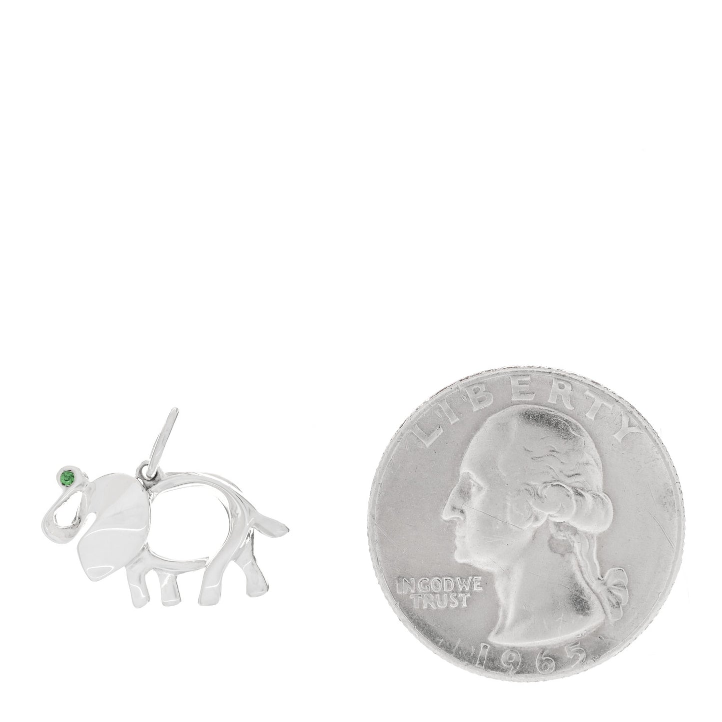 Sterling Silver Tsavorite Save the Wild Elephant Charm