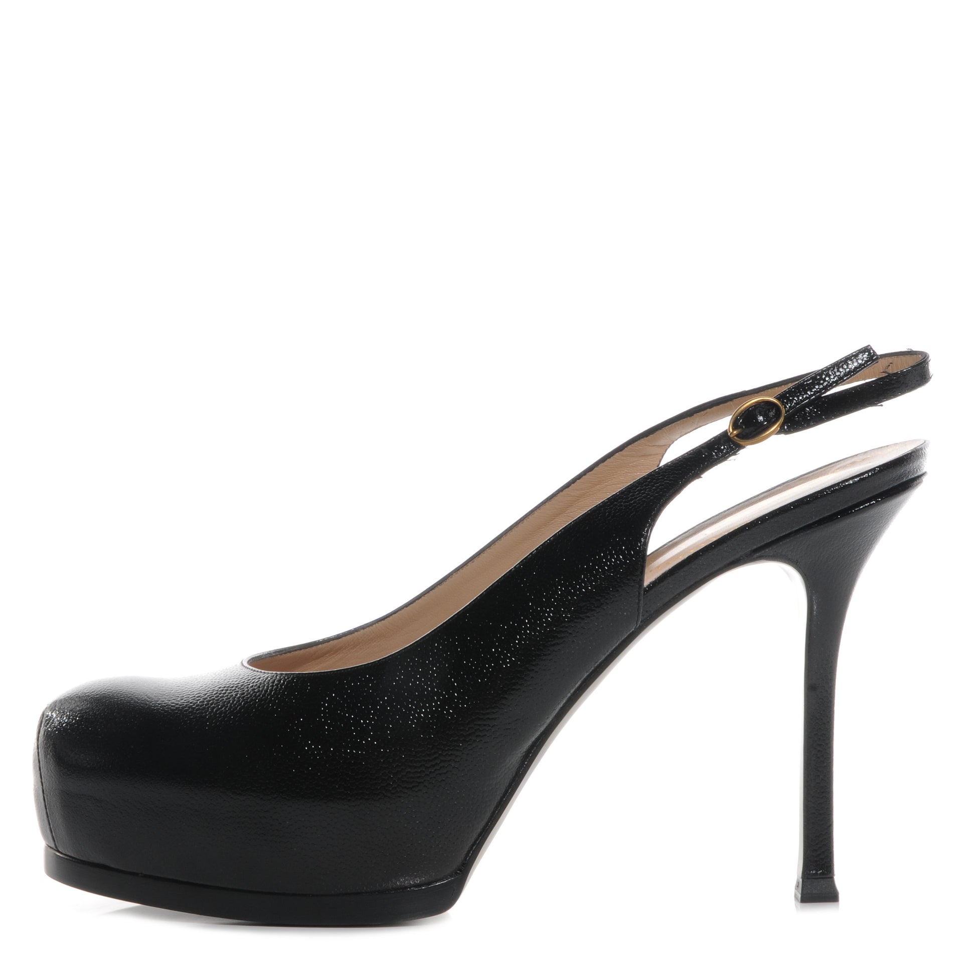 Saint Laurent Vernigolf Tribtoo 80 Slingback Pumps Nero 40 1 of 7