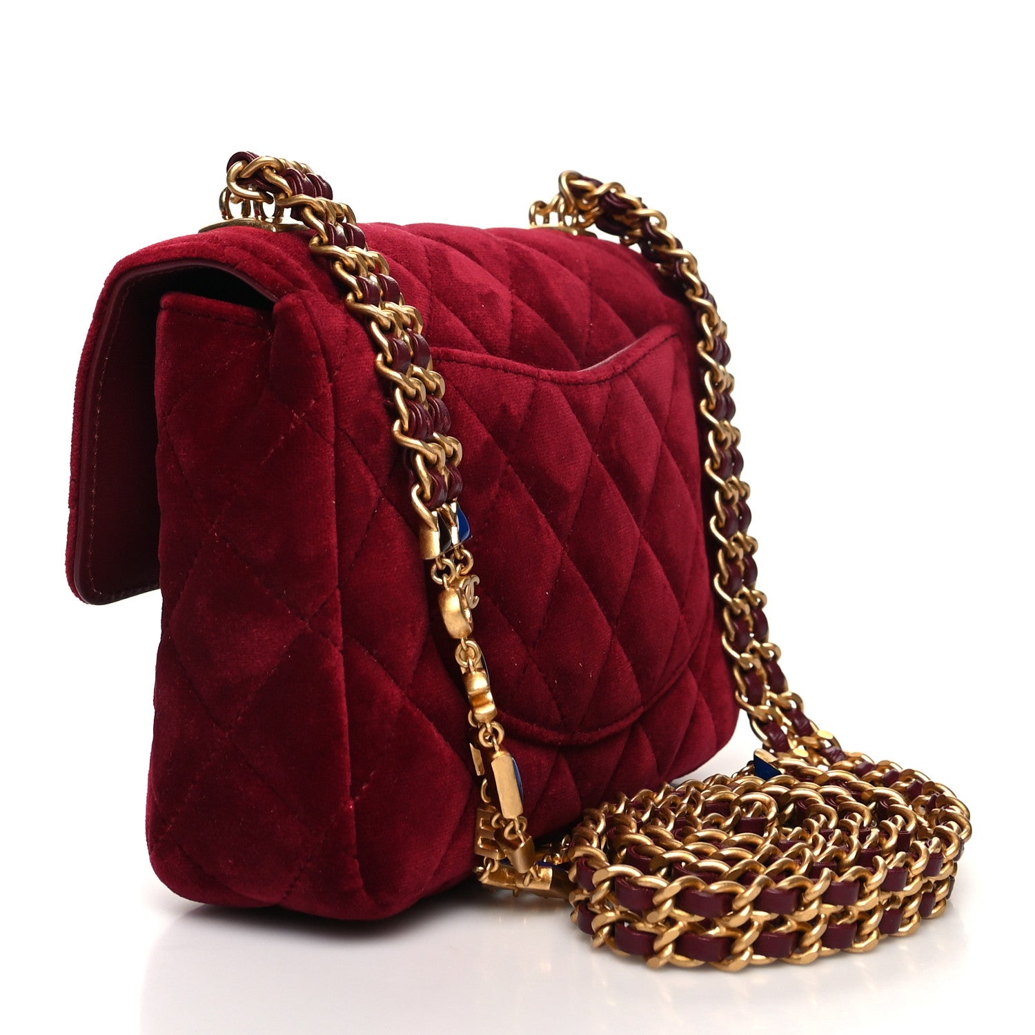 Chanel Velvet Enamel Mini Flap Red 3 of 12