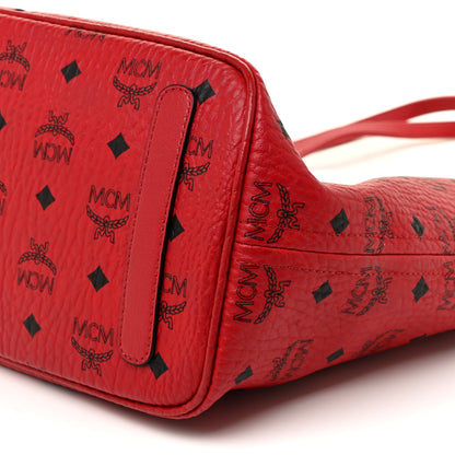 MCM Visetos Medium Liz Reversible Shopper Tote Ruby Red 9 of 17
