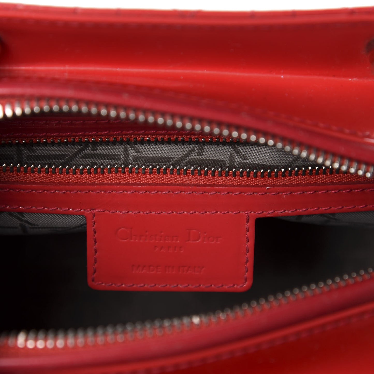 Patent Cannage Medium Lady Dior Red