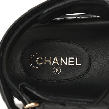 Chanel Grained Calfskin Velcro Dad Sandals 40 Black 8 of 10