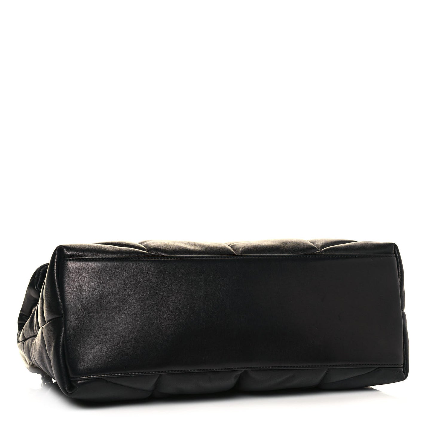 Lambskin Quilted Medium Loulou Puffer Monogram Chain Satchel Black