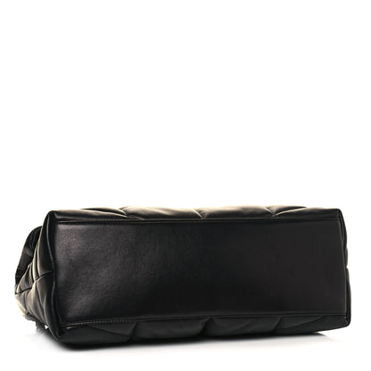 Saint Laurent Lambskin Quilted Medium Loulou Puffer Monogram Chain Satchel Black 4 of 13