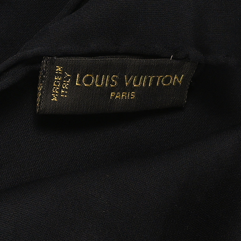 Silk Polyamide Sheer Monogram Scarf Black