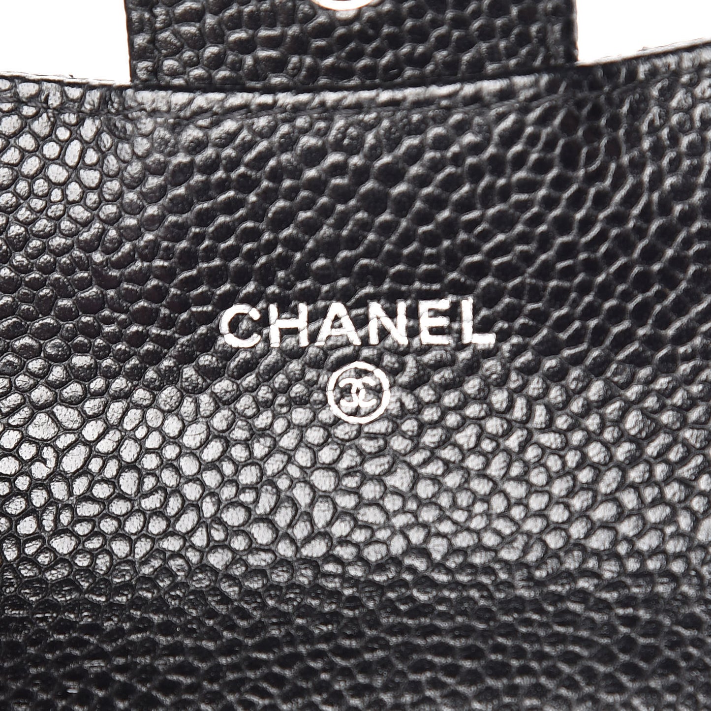 Caviar Quilted Flap Card Holder Black