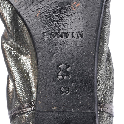 Lanvin Metallic Lambskin Elastic Ballet Flats 39 Dore Argent 9 of 13