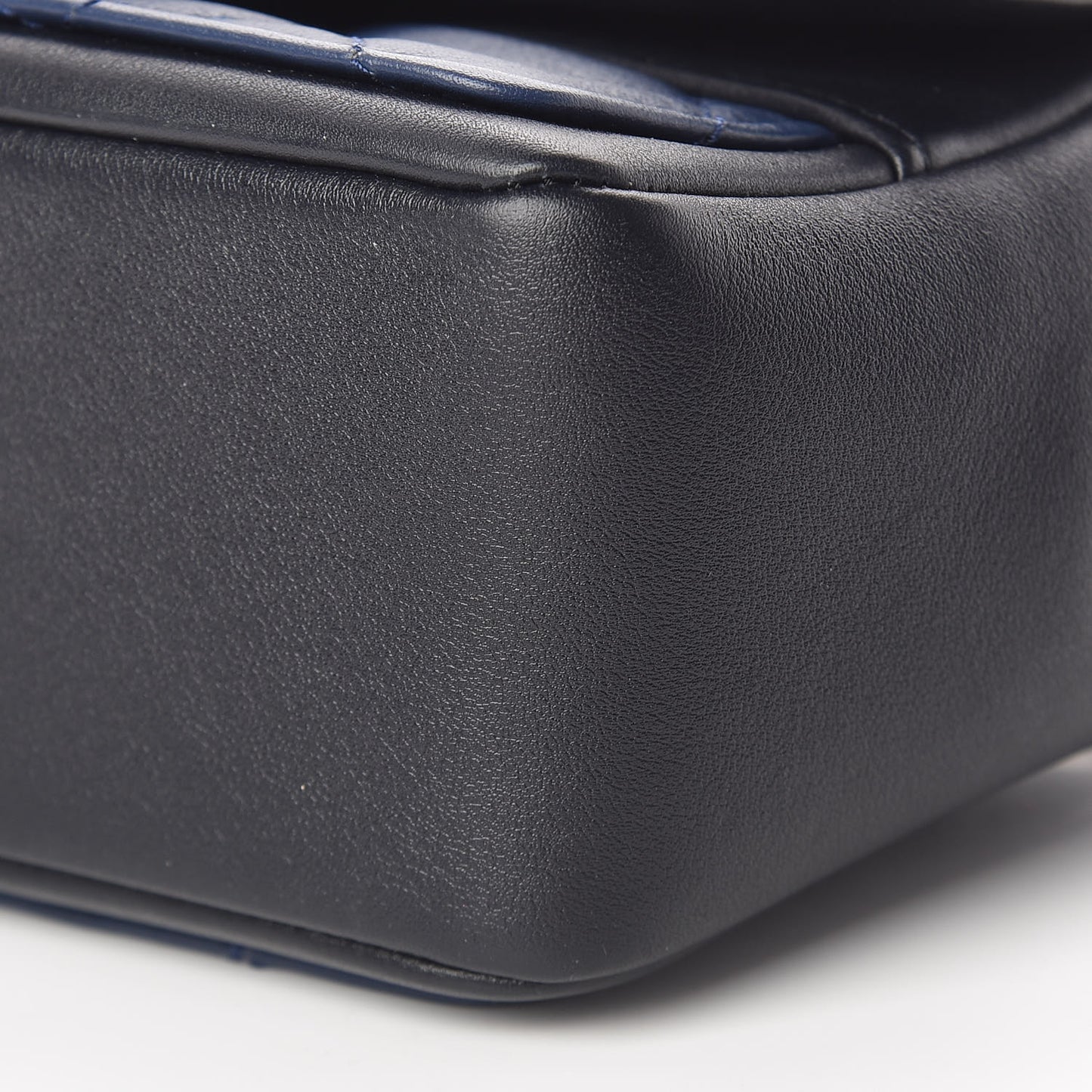 Lambskin Quilted Graphic Mini Flap Bag Navy Black