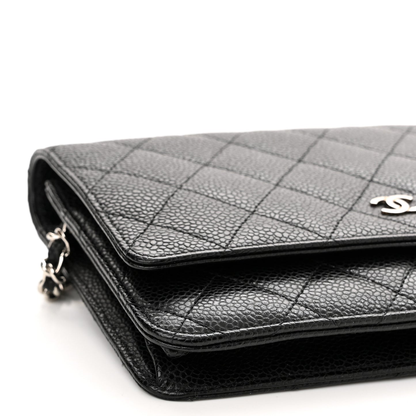 Caviar Quilted Wallet On Chain WOC Black