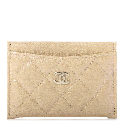 Chanel Iridescent Caviar Quilted Card Holder Beige 1 of 9