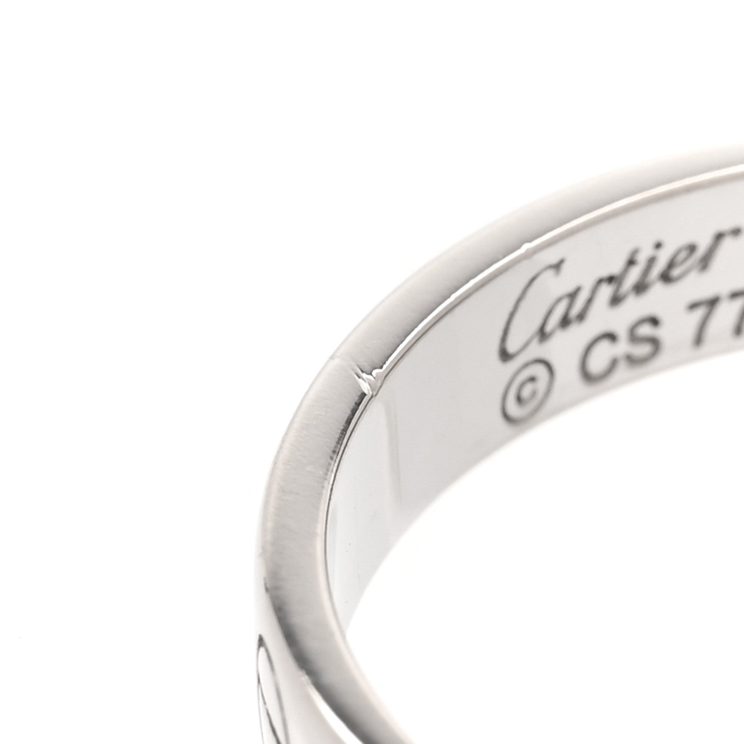 Cartier 18K White Gold 3.5mm LOVE Wedding Band Ring 63 10.25 5 of 5