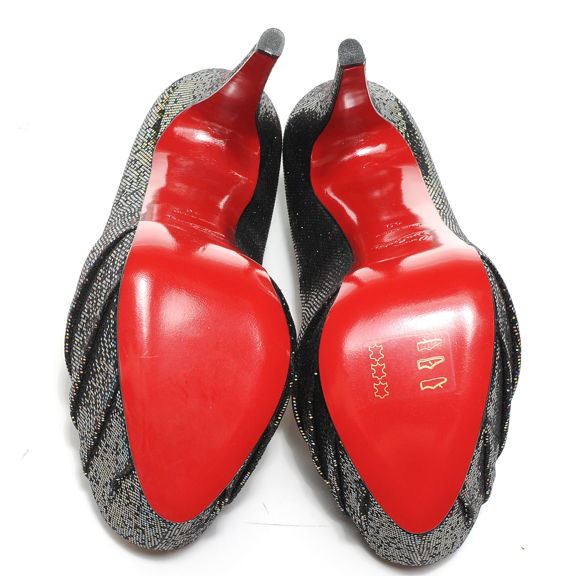 Christian Louboutin Glitter Spotlight Drapesse 160 Pumps 40 Blue Khol Black 5 of 6