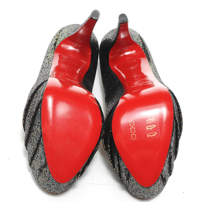 Christian Louboutin Glitter Spotlight Drapesse 160 Pumps 40 Blue Khol Black 5 of 6