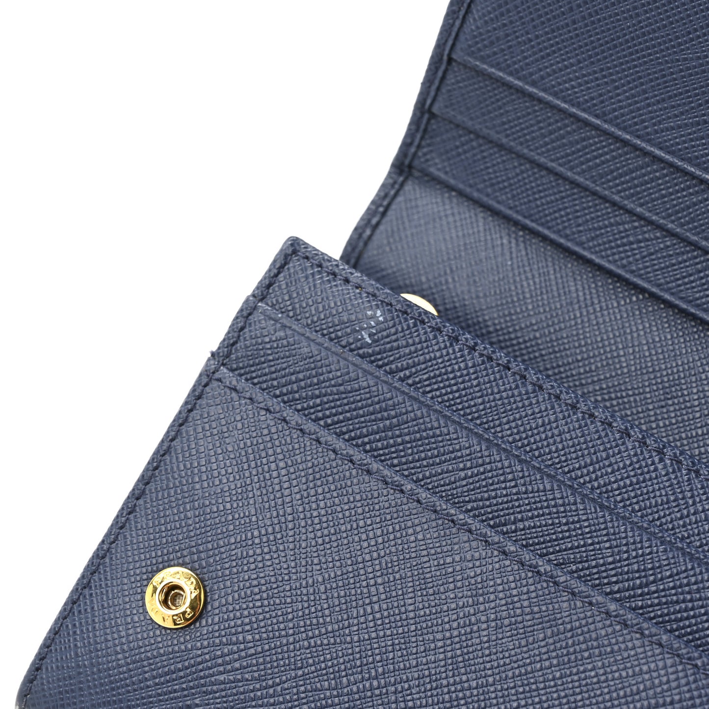 Saffiano Metal Continental Flap Travel Wallet Bluette