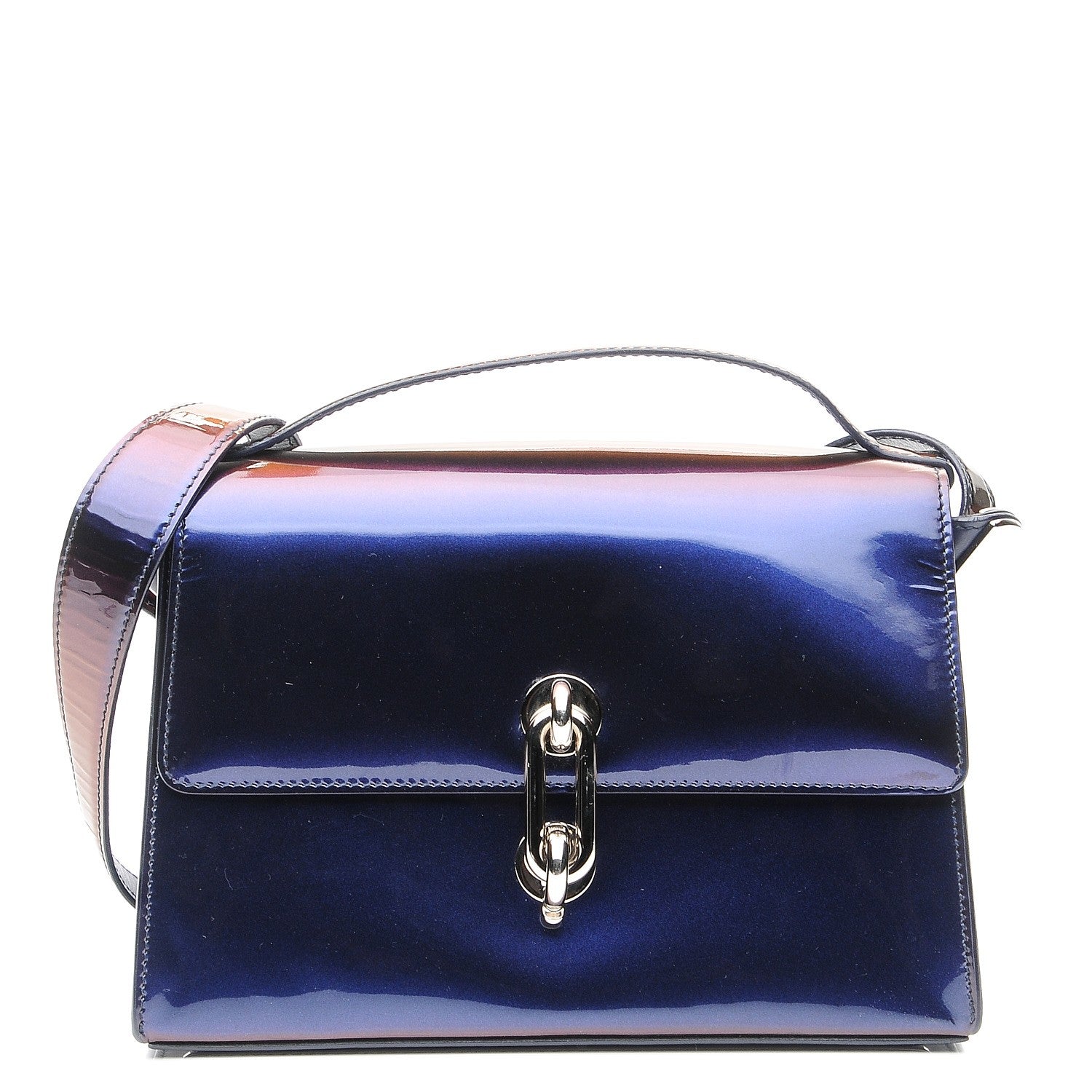 Balenciaga Patent Mini Trapeze Maillon Shoulder Bag Violet 1 of 7