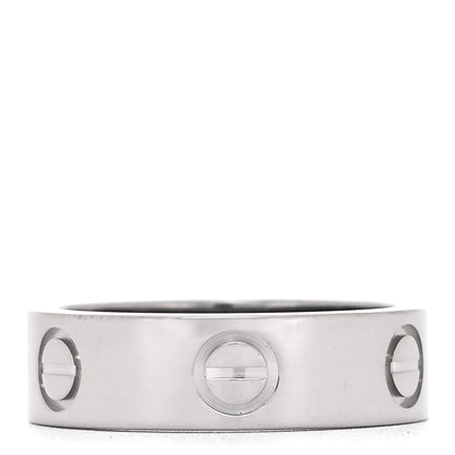 Cartier 18K White Gold 5.5mm LOVE Ring 51 5.75 1 of 4