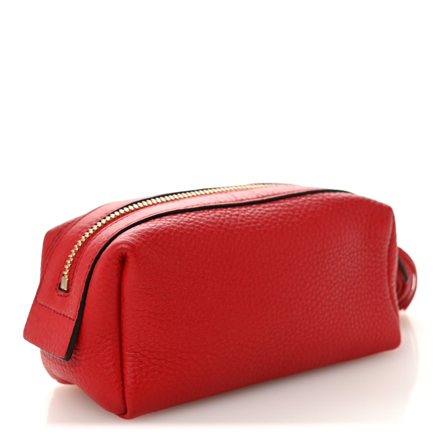 Pebbled Calfskin Soho Small Cosmetic Case Red