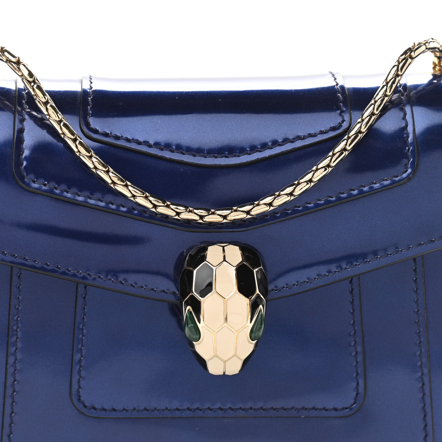 Patent Serpenti Forever Crossbody Blue