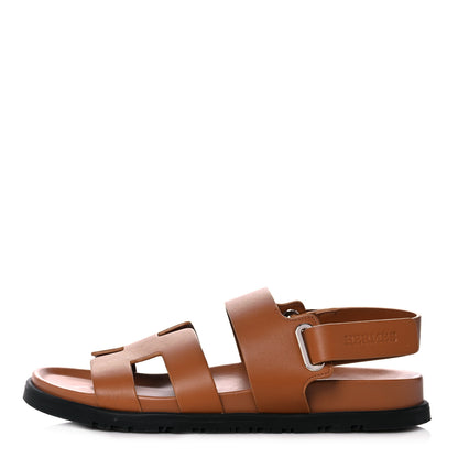 Hermes Calfskin Womens Takara Sandals 38 Gold 1 of 13
