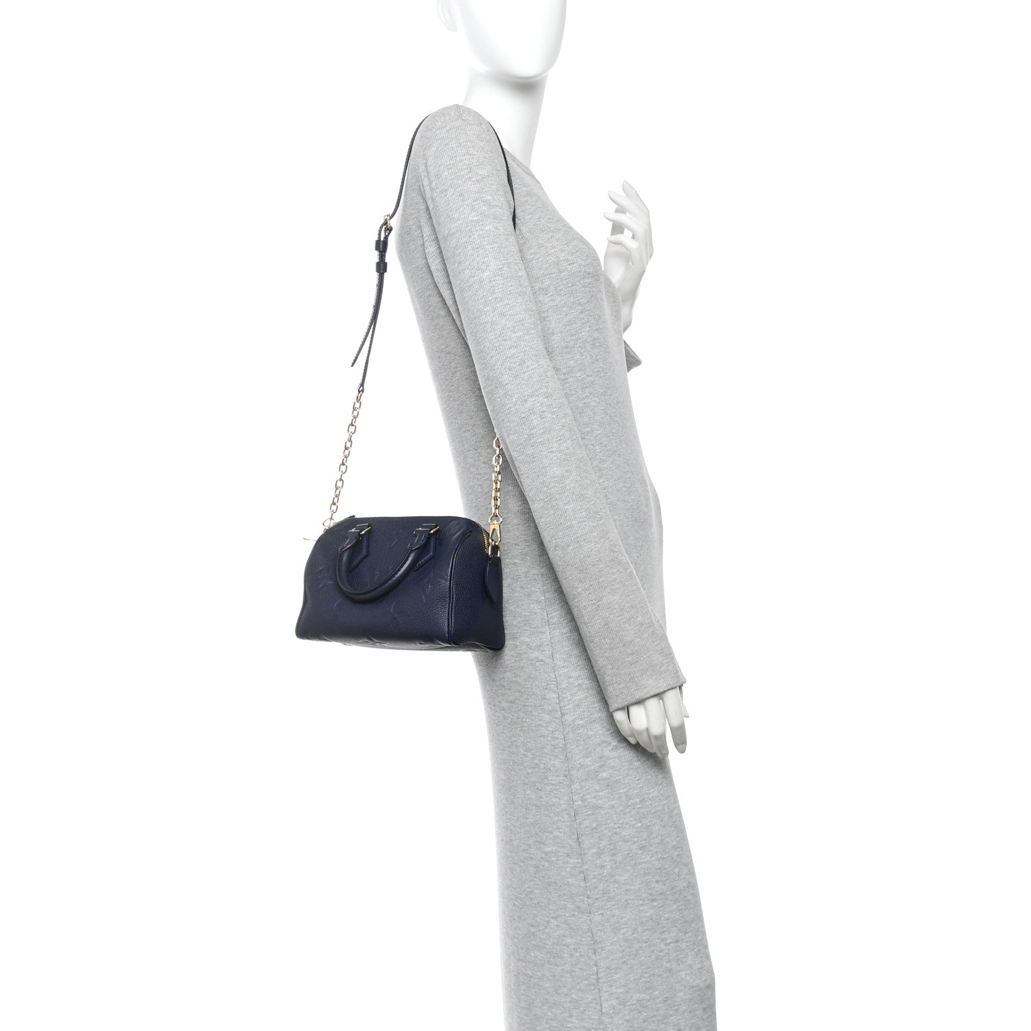 Louis Vuitton Empreinte Monogram Giant Speedy Bandouliere 20 Navy 2 of 9