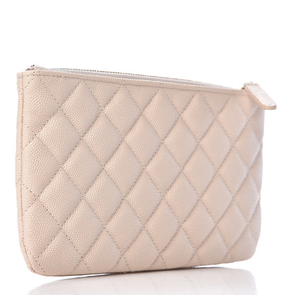 Chanel Caviar Quilted Medium Cosmetic Case Light Beige 3 of 8