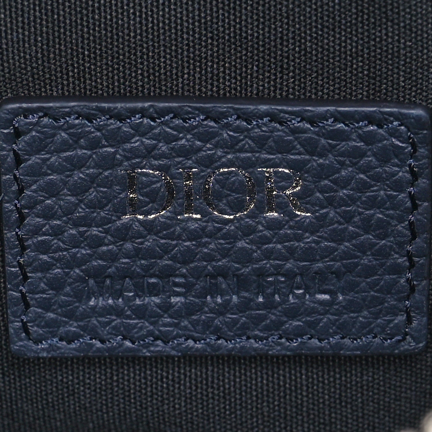 Christian Dior Grained Calfskin Mens Saddle Bag Navy Blue 5 of 9