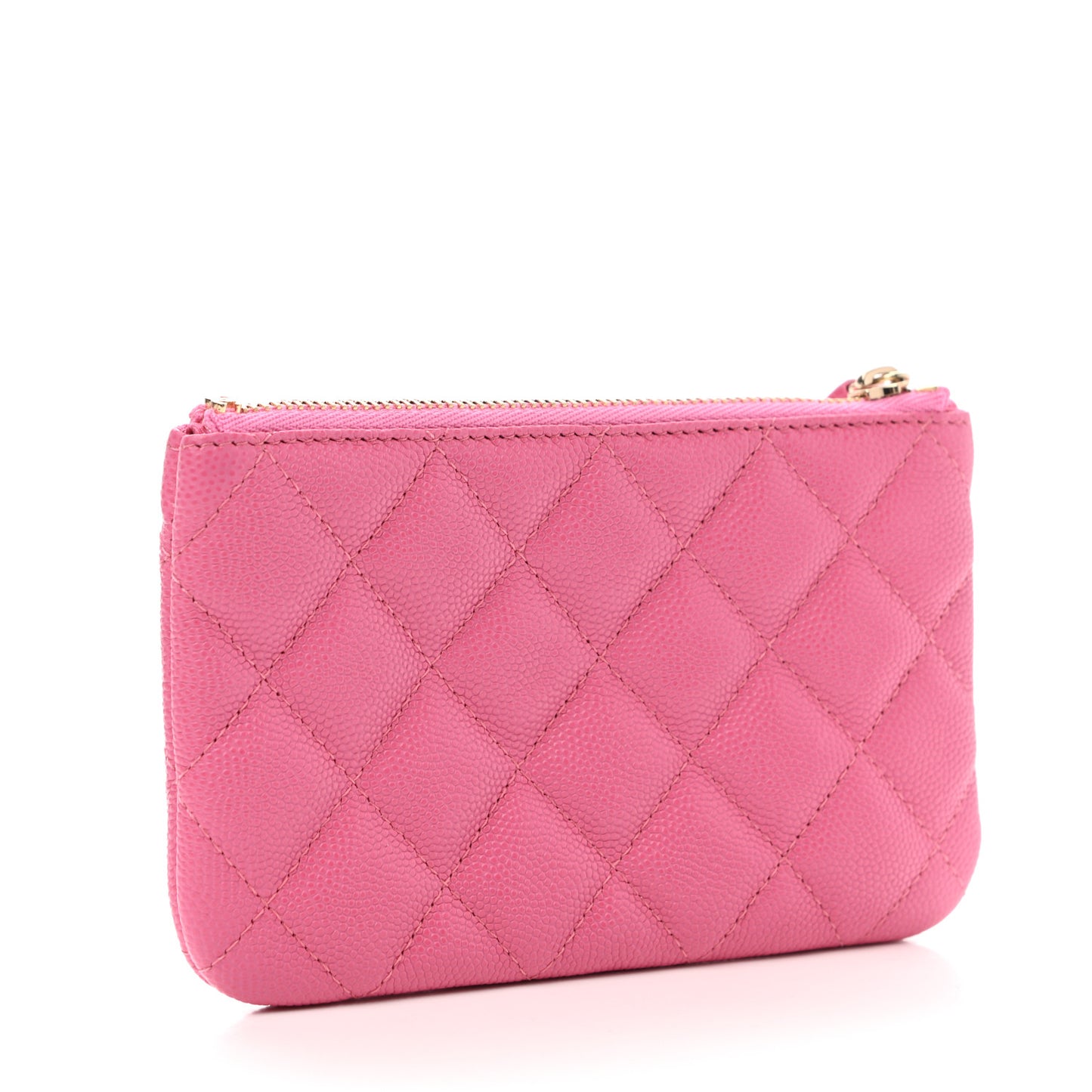 Caviar Quilted Small Cosmetic Case Pink