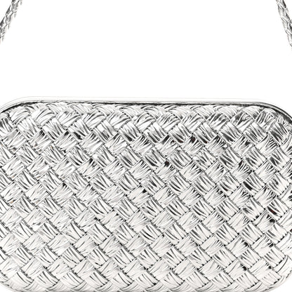 Bottega Veneta Metallic Calfskin Intrecciato Knot On Strap Silver 8 of 10
