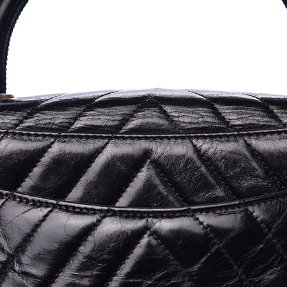 Chanel Calfskin Chevron Quilted Small Coco Handle Flap Black 13 of 16