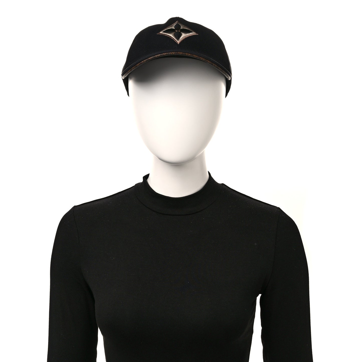 Monogram Cotton Jacquard Embroidered LV Day Cap L Black