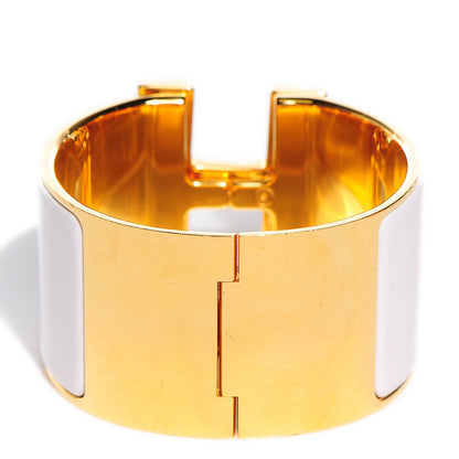 Hermes Enamel Extra Wide Clic Clac H Bracelet PM White 4 of 6