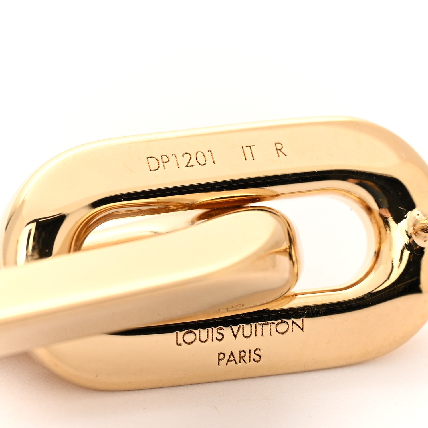 Louis Vuitton Metal LV Edge Double Hoop Earrings Gold 4 of 5