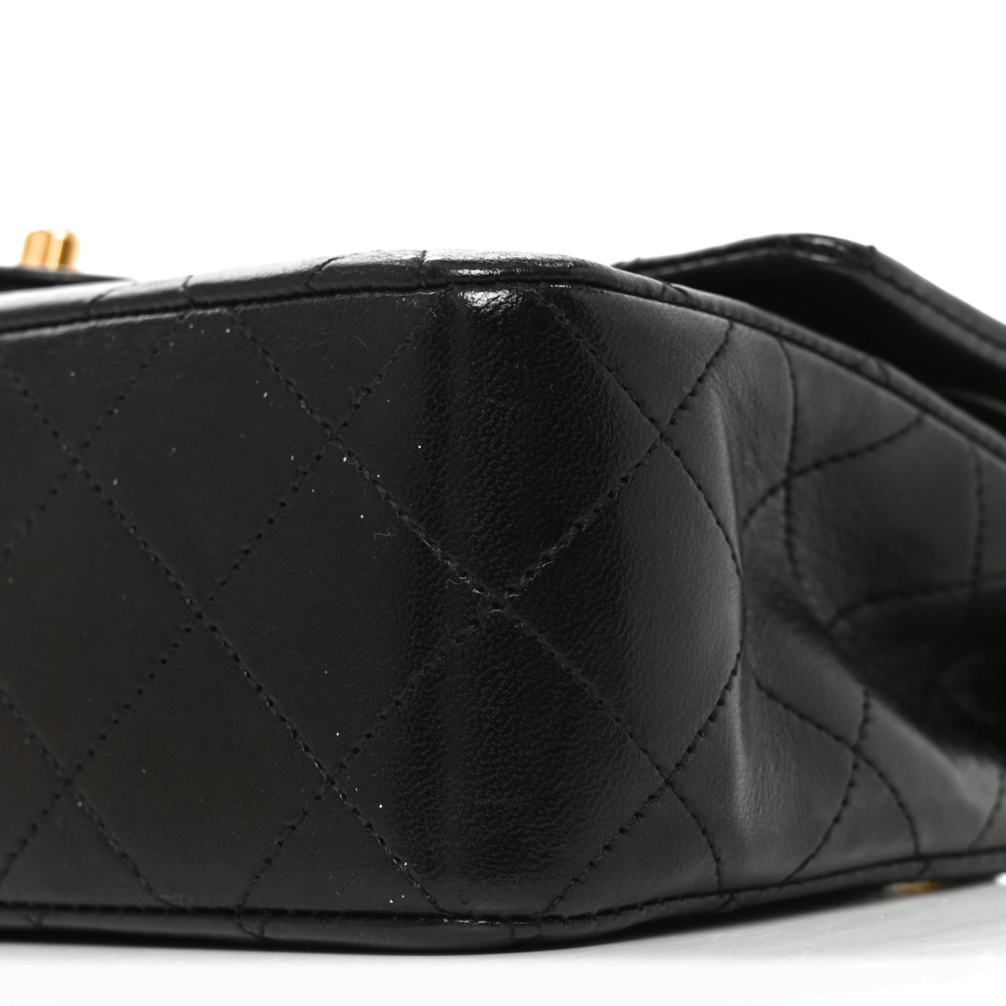 Lambskin Quilted Small Double Flap Black