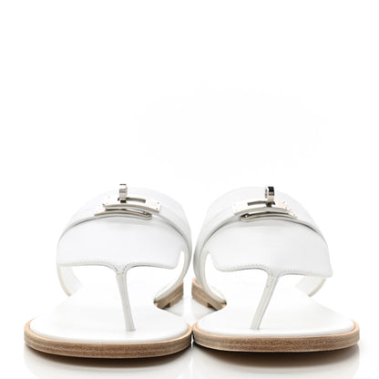 Hermes Calfskin Womens Elixir Sandals 39 White 2 of 9