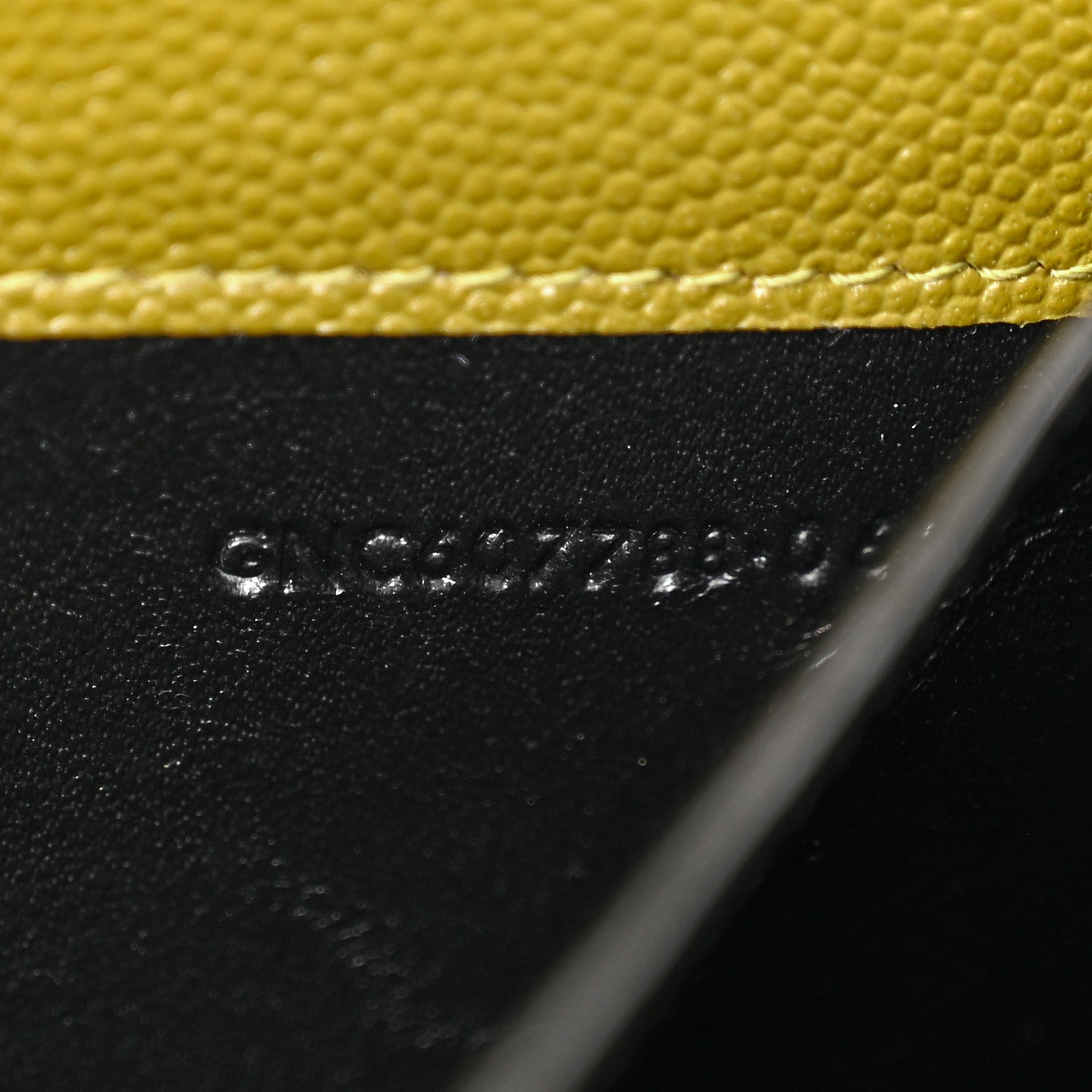 Saint Laurent Grain De Poudre Monogram Uptown Chain Wallet Olive 8 of 11