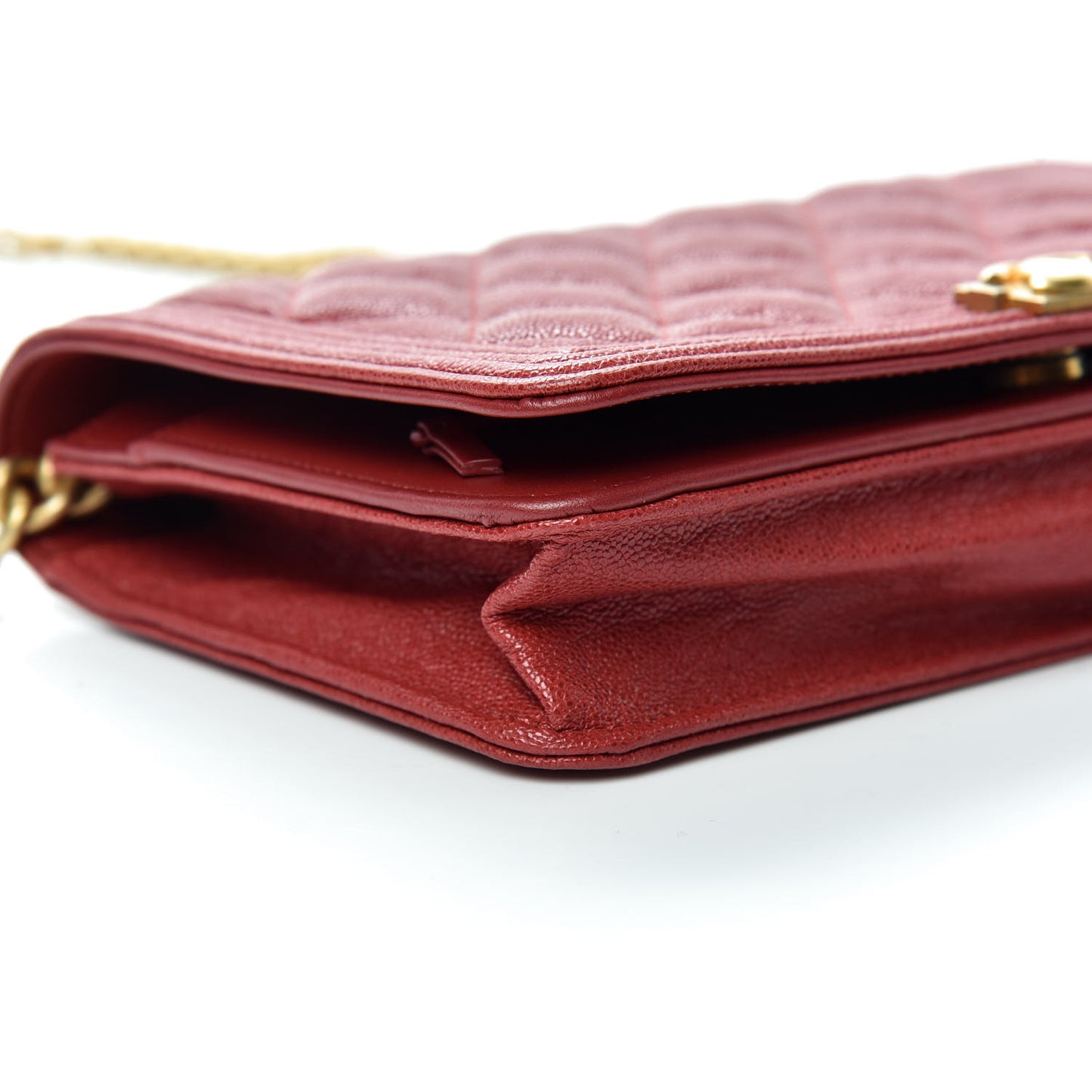 Caviar Quilted Boy Wallet On Chain WOC Red